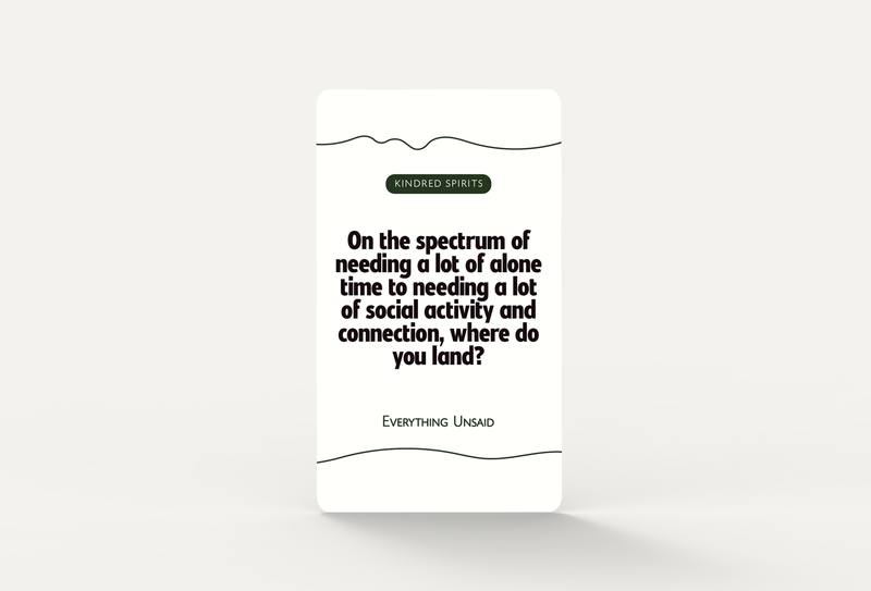Kindred spirits category card from Everything Unsaid Friends conversation deck