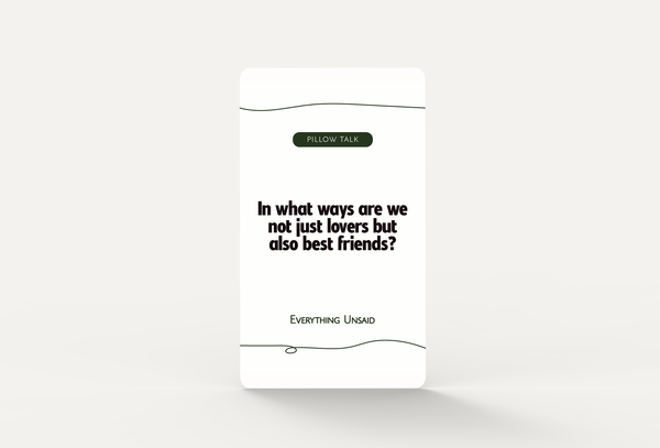 Pillow talk category card from Everything Unsaid Long-Term & Married Couples relationship conversation deck