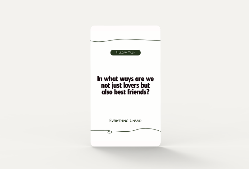 Pillow talk category card from Everything Unsaid Long-Term & Married Couples relationship conversation deck